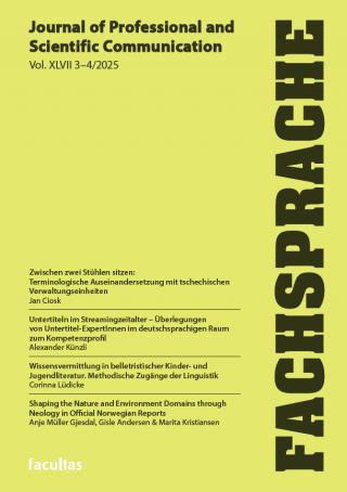 Cover der Zeitschrift Fachsprache